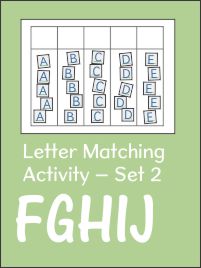 Letter Matching Activity for Capitals Book 2 FGHIJ